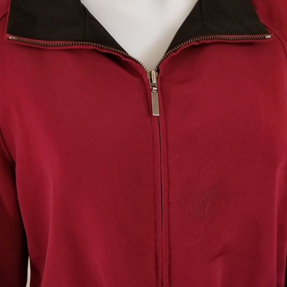 Womens Jones New York Jacket Zip Lightweight Red - Picture 5 of 8